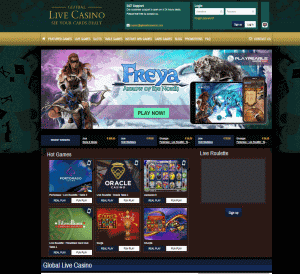 Global Live Casino, 100% Bonus up to € 500